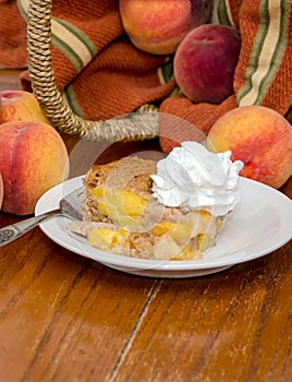 Peach cobbler dessert