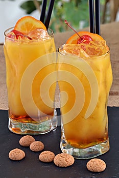 Peach cocktail.