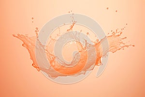 Peach colored abstract monochrom gradient background with liquid splashes photo