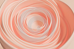 Peach flower, curved layers of petals. tender abstract background