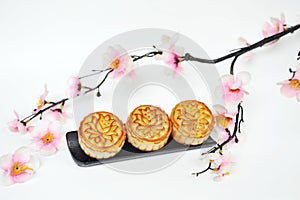 Peach flower with mooncakes