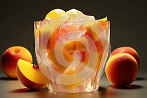 Peach fruit ice, refreshing fruity icecream, AI Generated