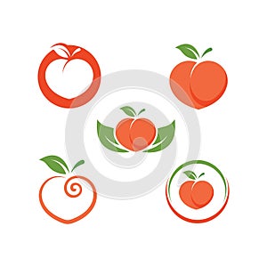 peach fruit icon vector illustrtion design