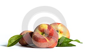 Peach fruit isolated on white background