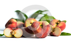 Peach fruit isolated on white background