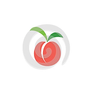 peach fruit logo icon design