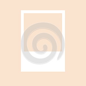 Peach fuzz color background with a white frame