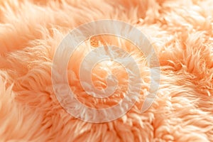 Peach fuzz color fluffy fur background