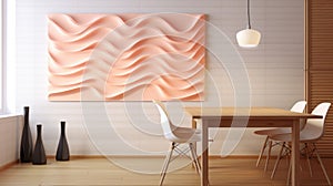 Peach Fuzz color of the year 2024 interior design background. New 2024 trending Peach Fuzz color. Colour trend palette