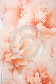 Peach Fuzz peonies watercolor background