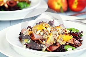 Peach, Gorgonzola And Pastrami Salad photo