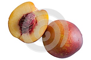 Peach isolate on a white background. photo