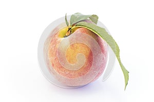 Peach Isolated on White Background