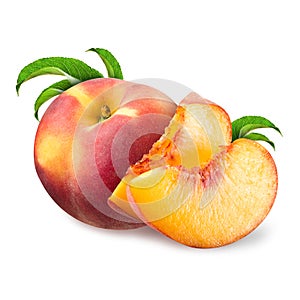 Peach isolated on white photo