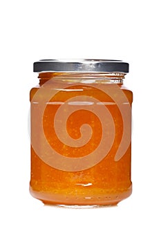 Peach jam glass jar