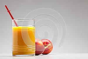 Peach juice in glass