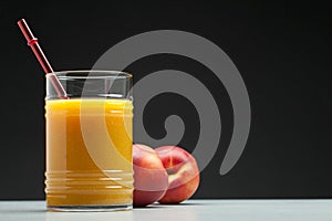 Peach juice in glass