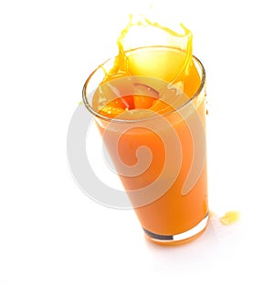 Peach juice splash