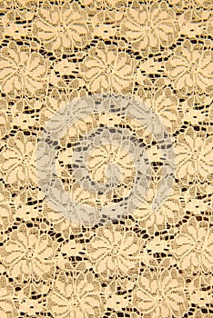 Peach lace sits on background