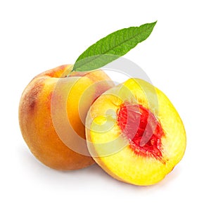 Peach with leaf