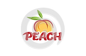 Peach Orange Text Logo