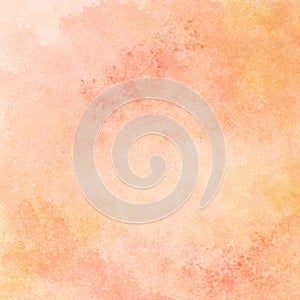 Peach and orange watercolor texture background, hand painted