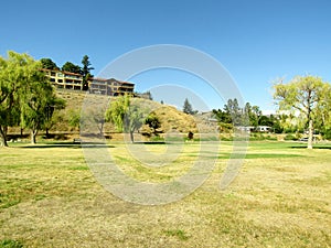 Peach orchard beach park. Okanagan Lake, Summerland, BC, Canada.