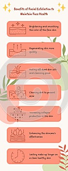 Peach Pastel Simple Benefits of Facial Exfoliation to Maintain Face Health Infographic