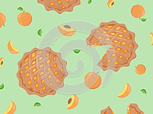 Peach pie vector