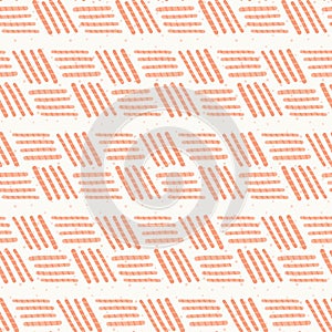 Peach Pink Basketweave Stripes Seamless Pattern