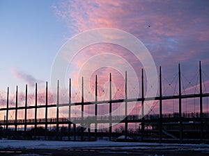 Peach, Pink, Lavender and Blue Sunrise over the Old Port in Mont