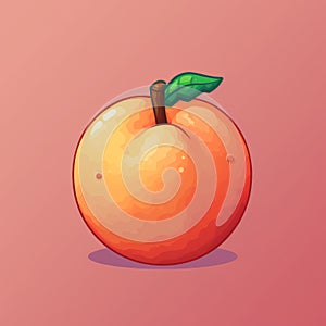 Peach Pixel Art: 8-bit Style Game Item