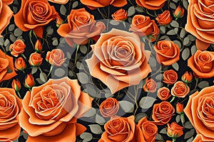 Peach rose very preety and beautiful flower with background Generated Ai