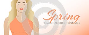 Peach Seasonal Color Analysis Spring Banner Background Illustration Design