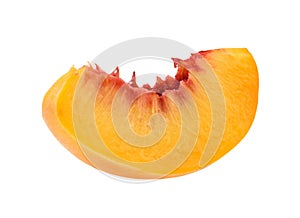 Peach slice isolated without shadow