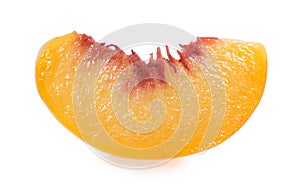 Peach slice isolated on white background