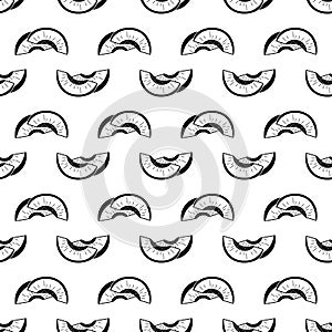 Peach slice pattern seamless vector