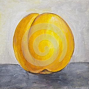 Peach still life painting