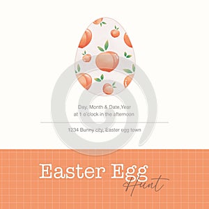 Peach Style Easter Egg Hunt invitation card