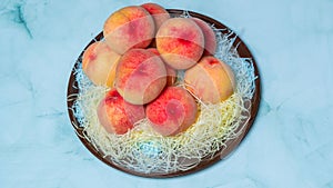 Peach, a summer delicacy fruit where you can feel the sweet juice in your mouth