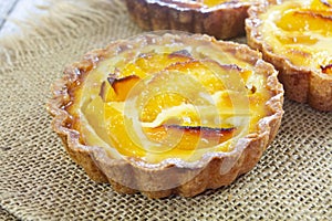 Peach tartlet individual pastry