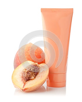 Peach and tube cosmetics