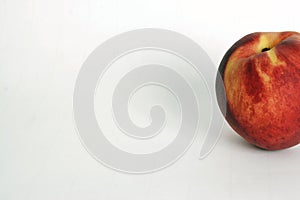 Peach on white background