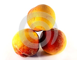 Peach on white background for concept design. Healthy breakfast. Healthy nutrition. Photo isolated. Gourmet fresh food