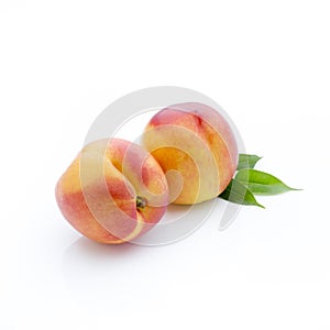 Peach on the white isolatd background.