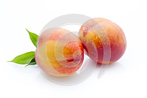Peach on the white isolatd background.