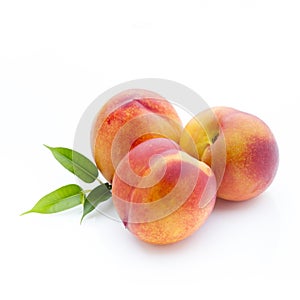 Peach on the white isolatd background.