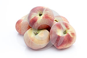 Peach on the white isolatd background.