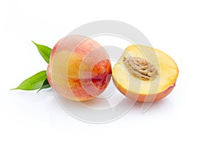 Peach on the white isolatd background.