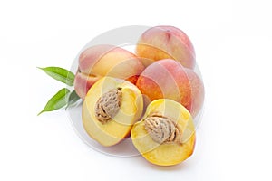 Peach on the white isolatd background.